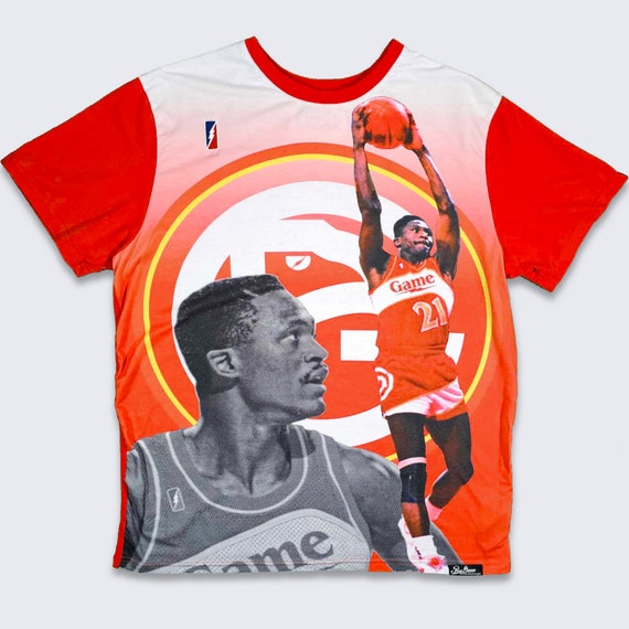 Atlanta Hawks Vintage Dominique Wilkins Post Game Basketball Shirt - NBA Basketball Tee - Size Men's Xl- FREE SHIPPING