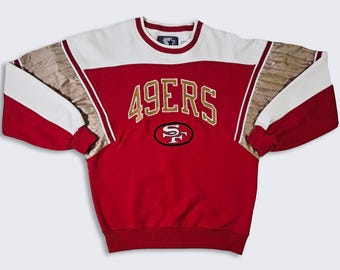 San Francisco 49ers Vintage 80s Starter Crewneck Sweatshirt - Stitched On Logos and Letters - Men's Size : Large ( L ) - Free Shipping