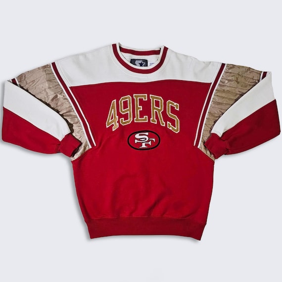 San Francisco 49ers Vintage 80s Starter Crewneck Sweatshirt - Stitched On Logos and Letters - Men's Size : Large ( L ) - Free Shipping