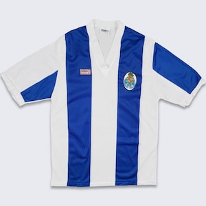 FC Porto Vintage Mund Do Desporto Soccer Jersey - Made in Portugal - Blue and White Color Shirt - Men&#39;s Size : Medium ( M ) - FREE SHIPPING