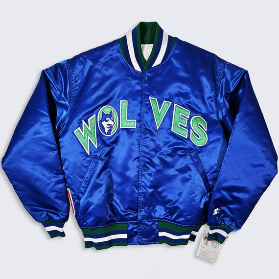 Minnesota Timberwolves Vintage 90s Starter Satin Bomber Jacket - NWT - Deadstock - Still Has Tags - Men's Size: Medium ( M ) - FREE Shipping