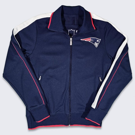New England Patriots Nike On Field Track Jacket - NFL Football Navy Blue & Red Lightweight Coat - Size Men's Medium -Free SHIPPING