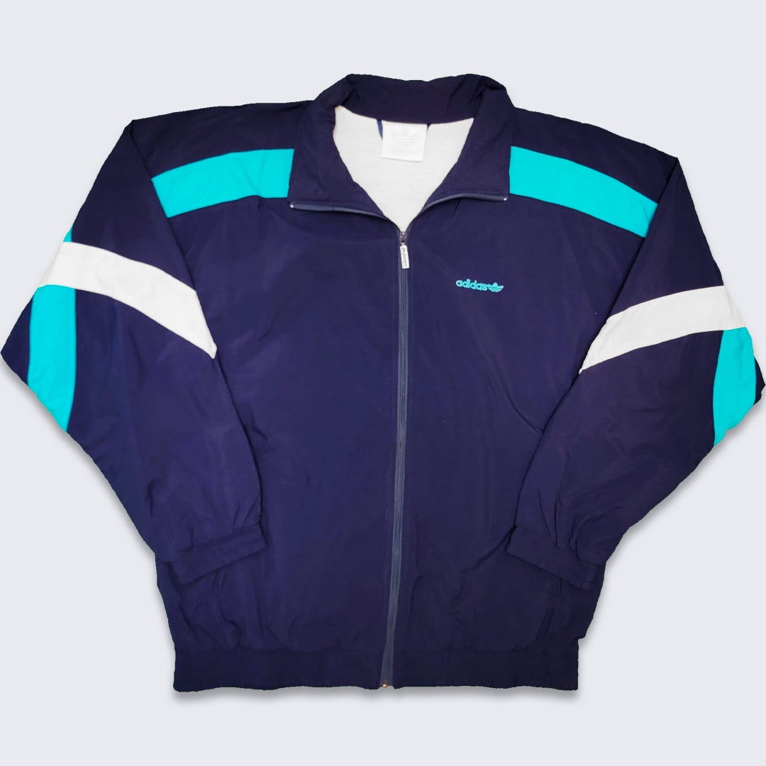 1990's adidas track jacket ドイツ製　4号　青色 Vintage 80s/90s Adidas Track Jacket Full Zip S - Etsy