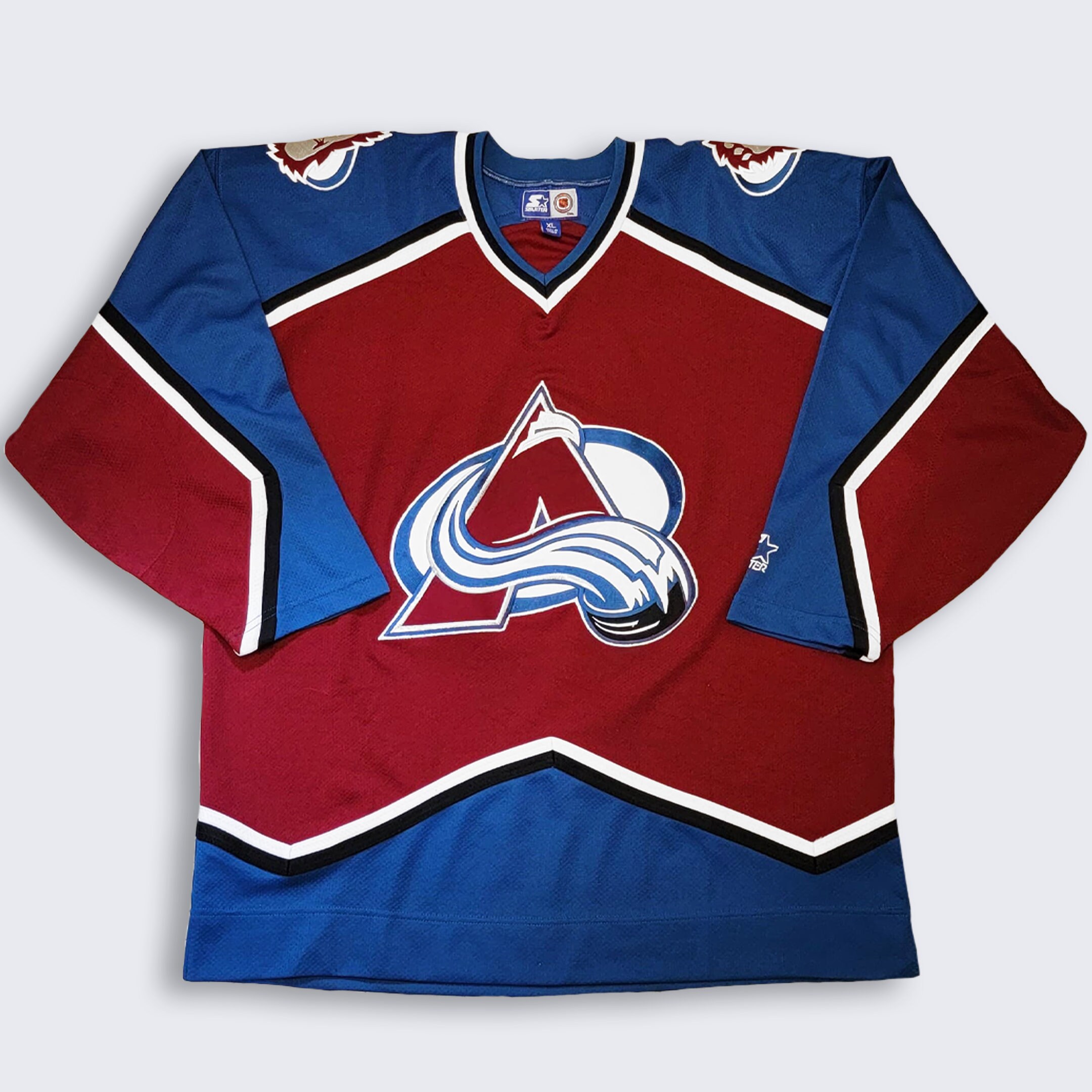 VINTAGE 90s STARTER COLORADO AVALANCHE NHL HOCKEY JERSEY SZ: XXL