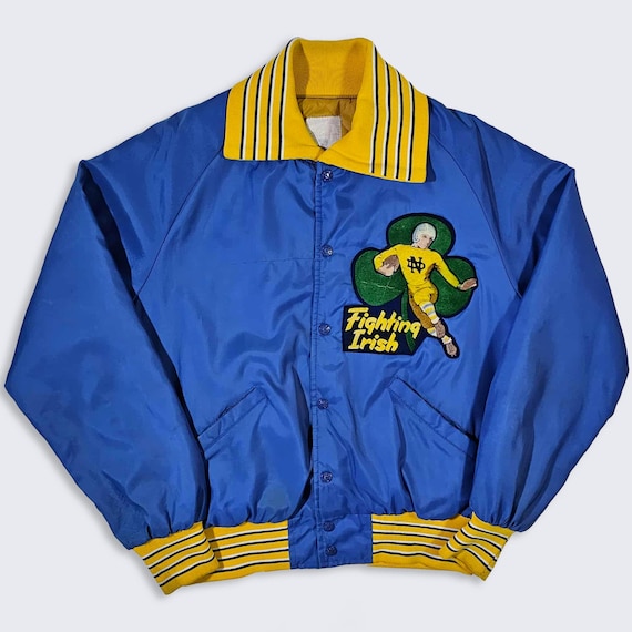 Notre Dame Fighting Irish Vintage 60s Varsity Bomber Jacket - Extremely Rare - University College - Men's Size : Large ( L ) -FREE SHIPPING