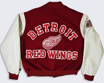 Detroit Red Wings Vintage 80s Chalk Line Varsity Jacket