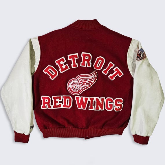 Detroit Red Wings Vintage 80s Chalk Line Varsity Jacket