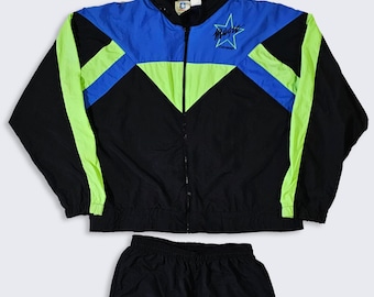 Magic Johnson Vintage 90s Converse Windbreaker Track Suit - Includes Both Jacket Coat & Joggers Pants - Men's : Small ( S ) - FREE SHIPPING