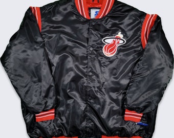 Miami Heat Mitchell Ness Satin Bomber Jacket NBA Basketball