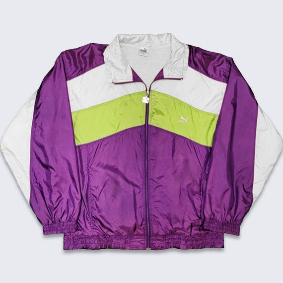 Puma Vintage 90s Purple Windbreaker Jacket - Purp… - image 1