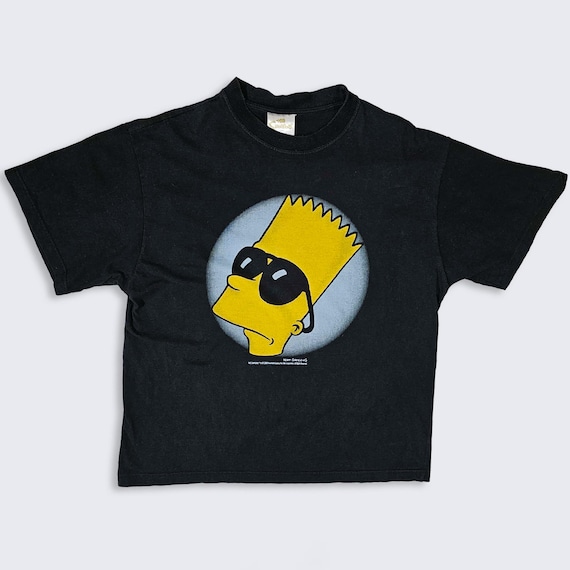 Bart Simpsons Vintage Y2K Sunglasses T-Shirt - Black Color Tee - Twentieth Century Fox Film Corp. - Men's Size : Large ( L ) - FREE SHIPPING