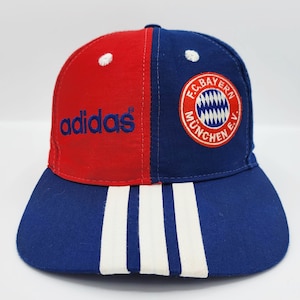 Bayern Munchen Vintage 90s Adidas Snapback Hat - Germany Soccer Red & Blue Baseball Cap - Official Product - One Size - FREE SHIPPING