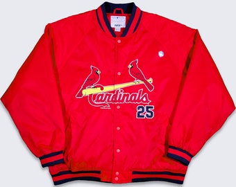 St. Louis Cardinals Vintage Mark McGwire Puma Bomber Jacket - MLB Baseball Red Coat - NWT Deadstock From 2000 - Size Men's XL -Free Shipping