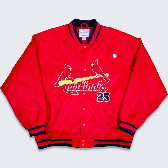 St. Louis Cardinals Vintage Mark McGwire Puma Bomber Jacket - MLB Baseball Red Coat - NWT Deadstock From 2000 - Size Men's XL -Free Shipping