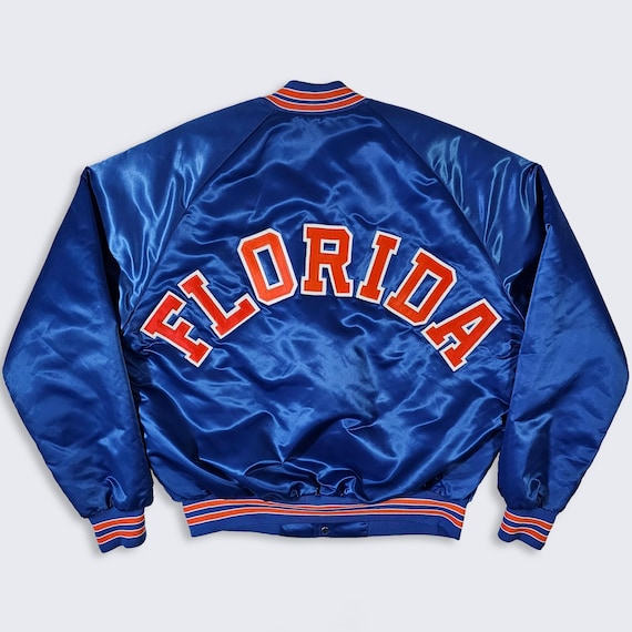 Florida Gators Vintage 80s Chalk Line Satin Bomber Jacket