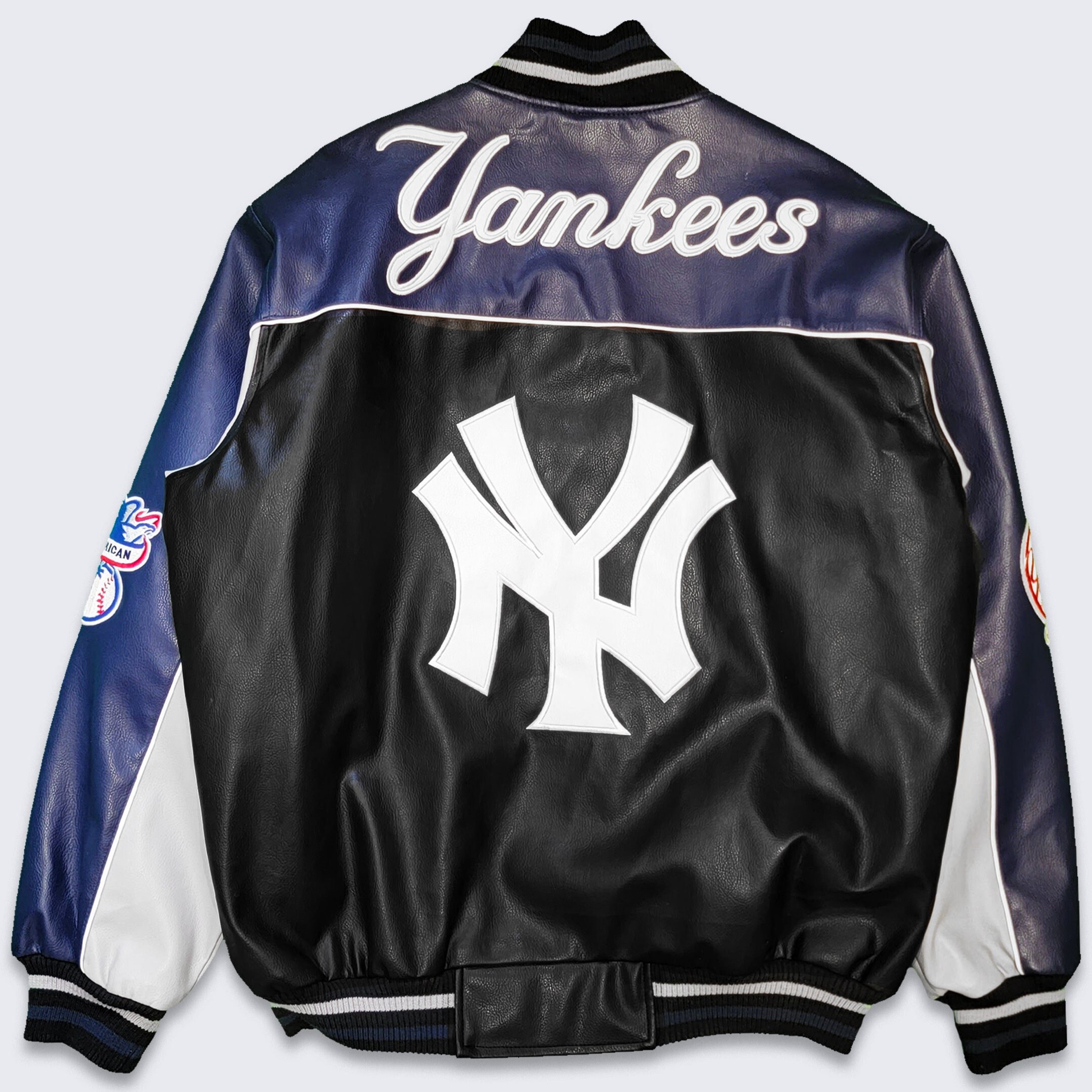 Maker of Jacket Fashion Jackets New York Yankees Block Red Black MLB Leather