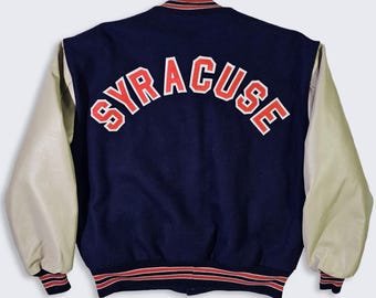 Syracuse Orange Men Vintage 90s DeLong Wool Varsity Jacket