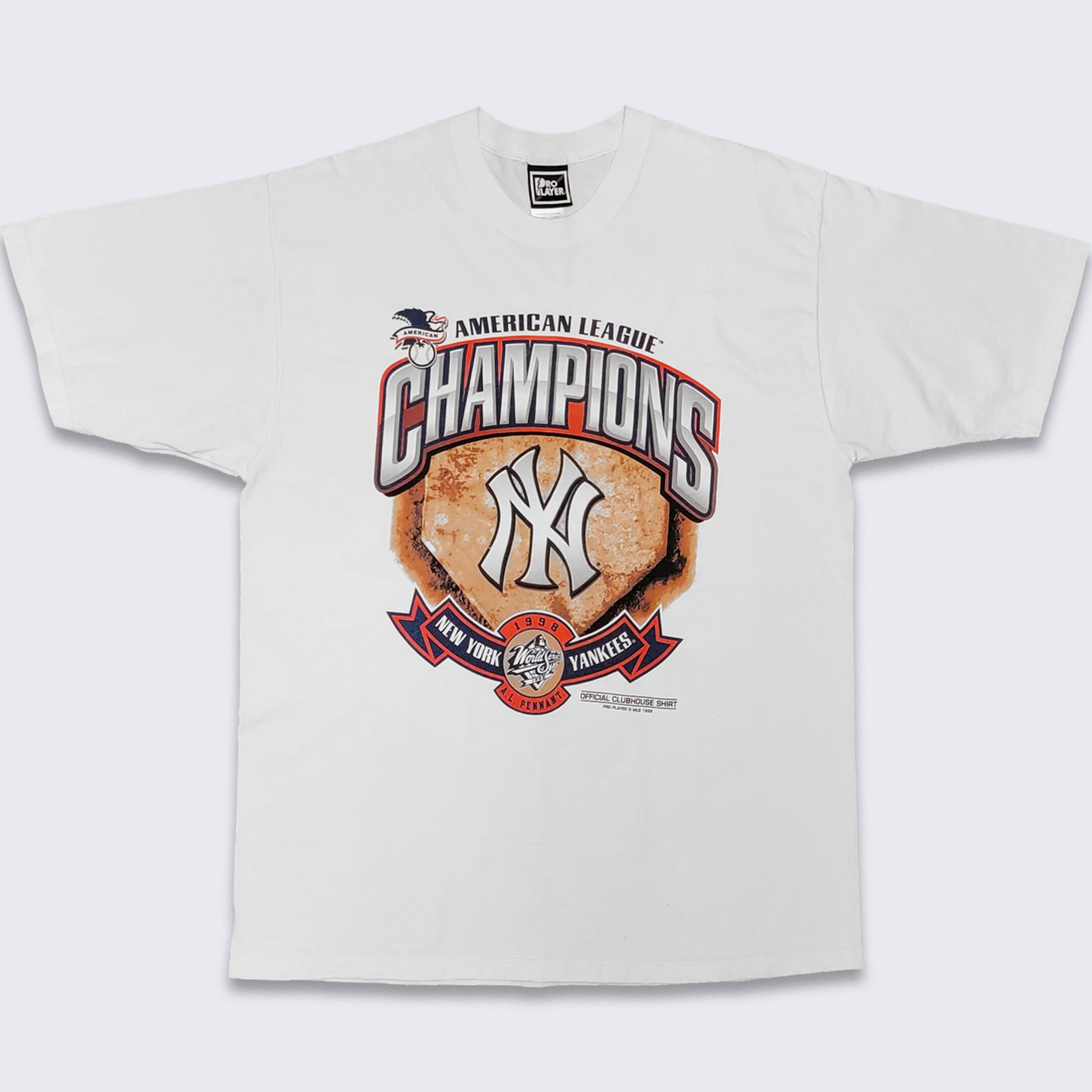 New York Yankees Vintage 90s Champions T-Shirt - Pro Player White Tee - MLB  Baseball - Official Clubhouse Shirt - Size XL - Free SHIPPING