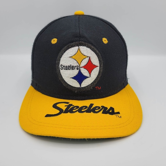 Pittsburgh Steelers Vintage 90s Snapback Hat - Black & Yellow