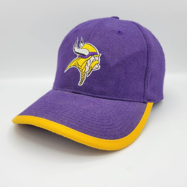 Minnesota Vikings Vintage 90s Game Day Strapback Hat - NFL Football Baseball Cap - Stitched on Logos - Game Day - One Size - Free SHIPPING