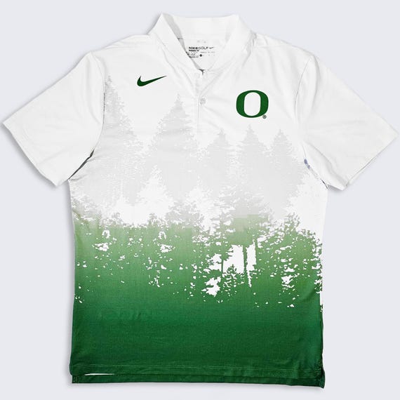 Oregon Ducks Nike Limited Edition Golf Team Polo Shirt - Extremely Rare - Transitional Forest Trees - Size Men's: Large (L)  - FREE Shipping