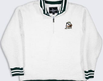 Oregon Ducks Varsity Banded Sherpa Quarter Zip Pullover Jacket Fleece Sweatshirt