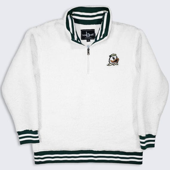 Oregon Ducks Varsity Banded Sherpa Quarter Zip Pullover Jacket Fleece Sweatshirt