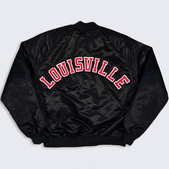 Louisville Cardinals Vintage 80s Chalk Line Satin Bomber Jacket
