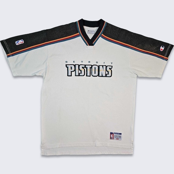 Detroit Pistons Vintage 90s Champion Warm Up Jersey Shirt - NBA Basketball Uniform - Stitched - Men's Size : Small ( S ) - FREE Shipping