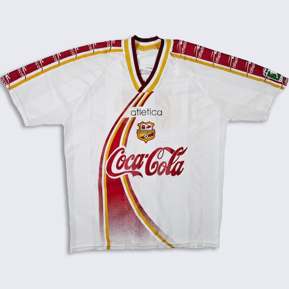 Atletico Morelia Vintage 90s Atletica Mexico Soccer Jersey - Coca Cola & Sol Beer Sponsors - Men's Size : Extra Large ( XL ) - FREE SHIPPING