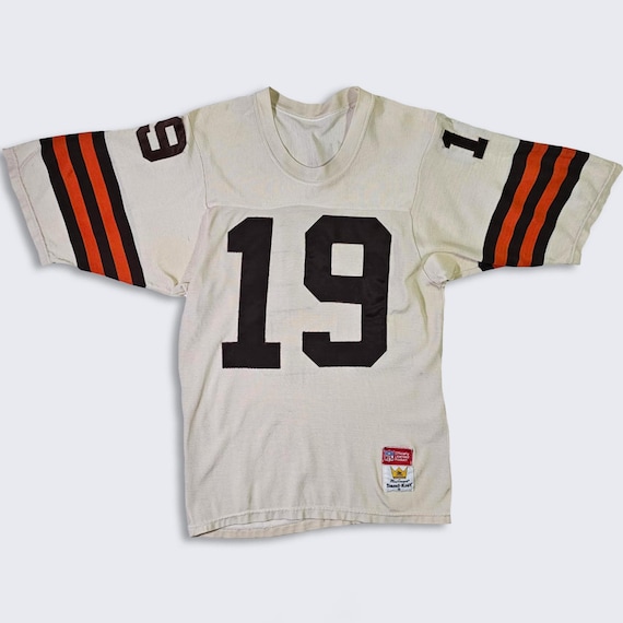 Cleveland Browns Vintage 80s Bernie Kosar Sand Knit Football Jersey - Stitched - NFL Licensed - Size Men's : Small ( S ) - Free Shipping