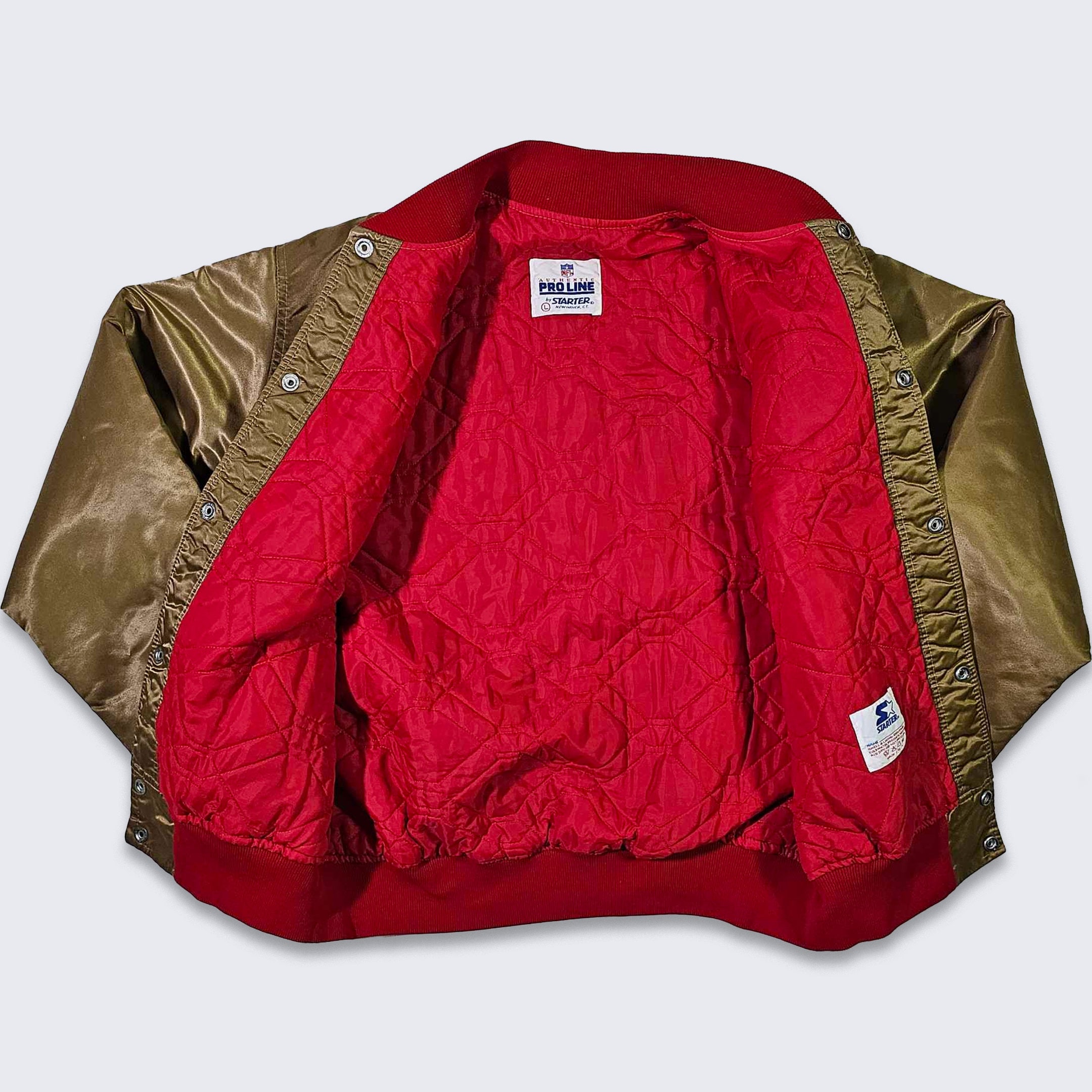 San Francisco 49ers Vintage 80s Starter Satin Bomber Jacket San Francisco 49ers Vintage 80s Starter Satin Bomber Jacket