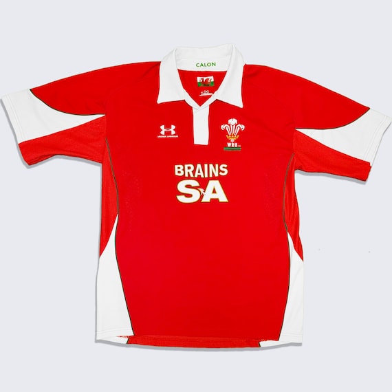 Maduro Lima Canal Wales Under Armor Welsh Rugby Union Jersey Red and White - Etsy