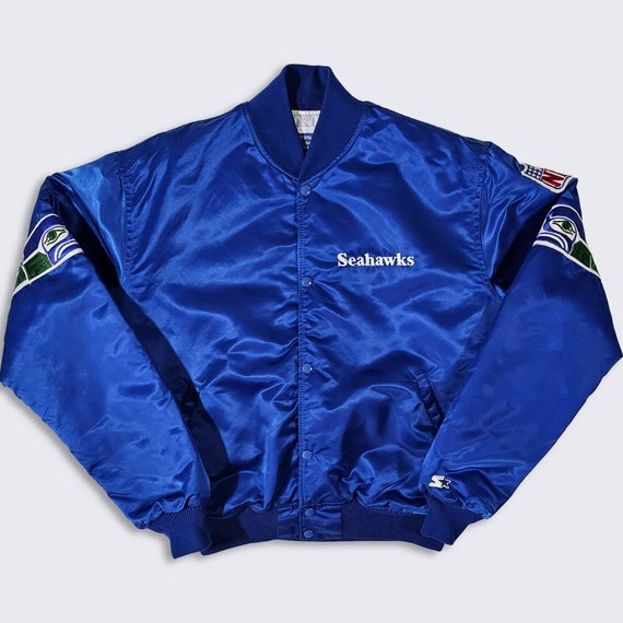 Seattle Seahawks Vintage 80s Starter Satin Bomber Jacket Made in USA NFL Officially Licensed Men s Size Large L Free SHIPPING Etsy Ireland