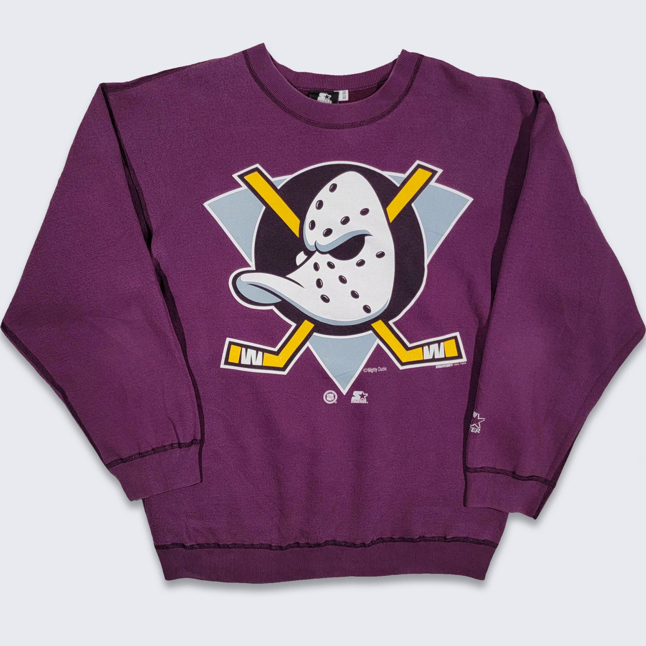 Anaheim Mighty Ducks 1990's Vintage NHL Crewneck Sweatshirt White / M