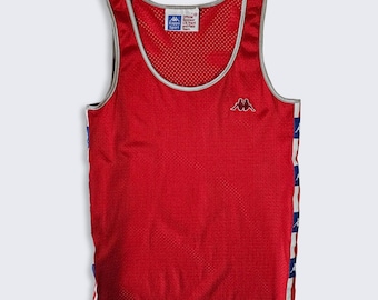 USA Olympics Vintage 80s Kappa Track & Field Tank Top Singlet Shirt - Carl Lewis 1984 Los Angeles Games - Men's Size :  48 - Free SHIPPING