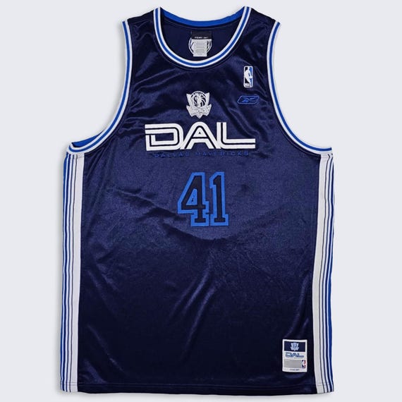 Dallas Mavericks Vintage Y2K Dirk Nowitzki Reebok Basketball Jersey - Shiny Special Edition Mavs Uniform Shirt  - Men's : L - FREE SHIPPING
