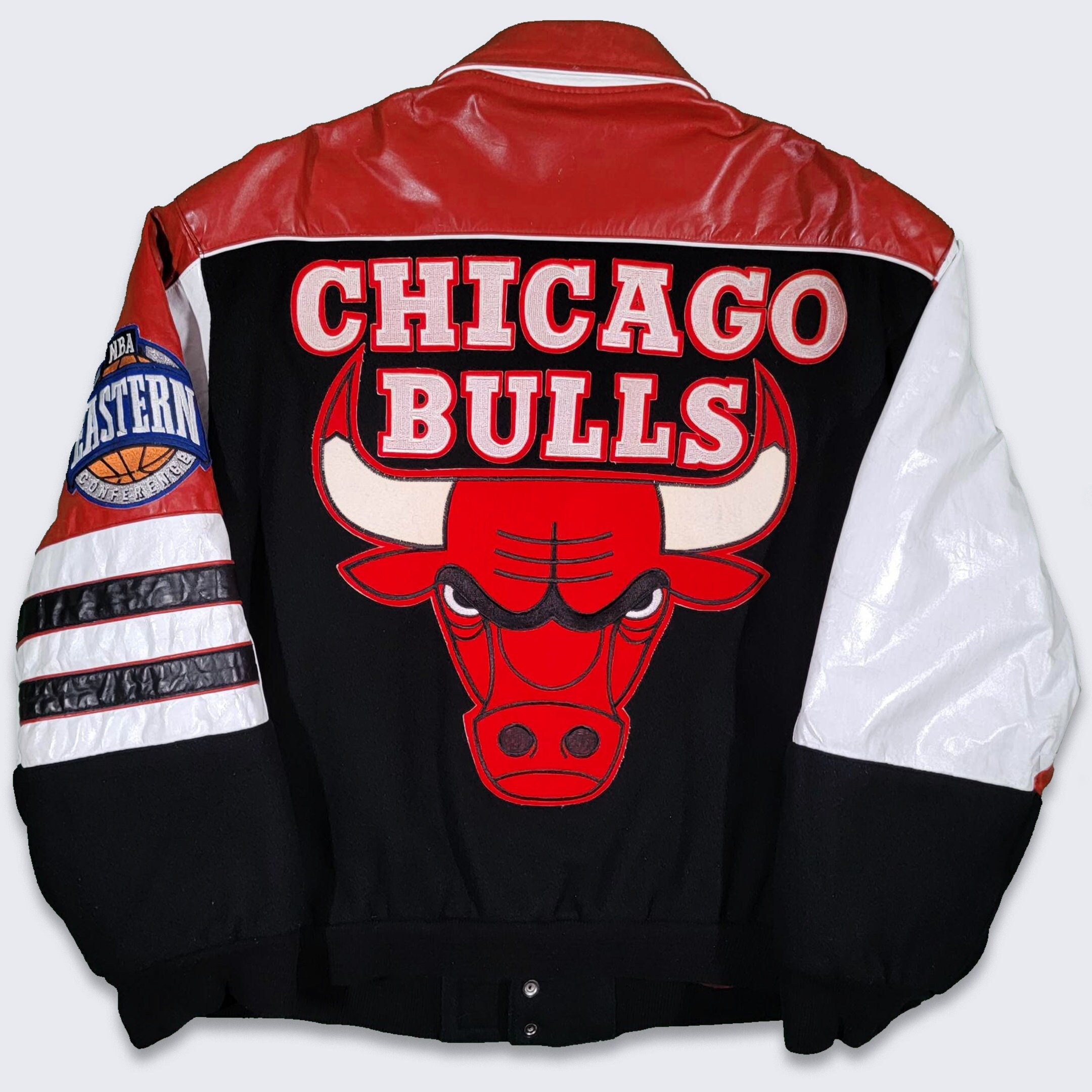 Off White Chicago Bulls Red Varsity Jacket - Films Jackets