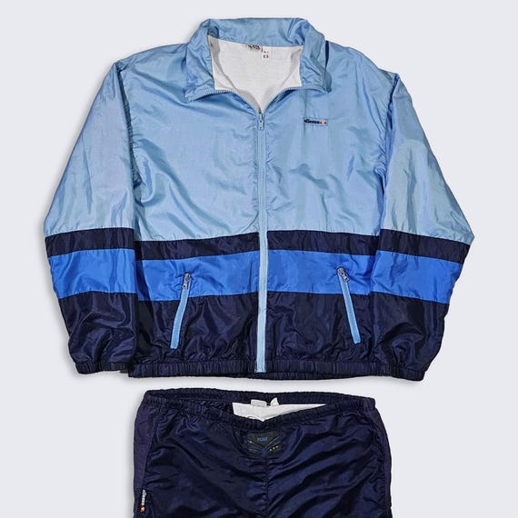 Ellesse Vintage 90s Italy Windbreaker Track Suit - Includes Pants & Jacket - Made in Italy - Men's Size : Large ( L ) - FREE SHIPPING