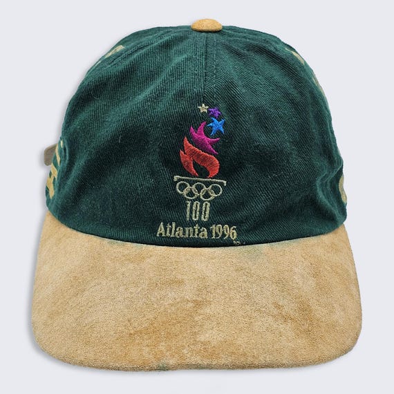 Atlanta Olympics Vintage 90s McDonald's Strapback Hat - Atlanta 1996 Games - Green & Brown Baseball Style Cap - One Size - FREE SHIPPING