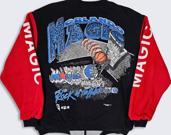 Orlando Magic Vintage 90s Shaq O'Neal Reversible Varsity Jacket - NBA Basketball Magic Johnson T's Cotton Bomber Coat - L - Free SHIPPING