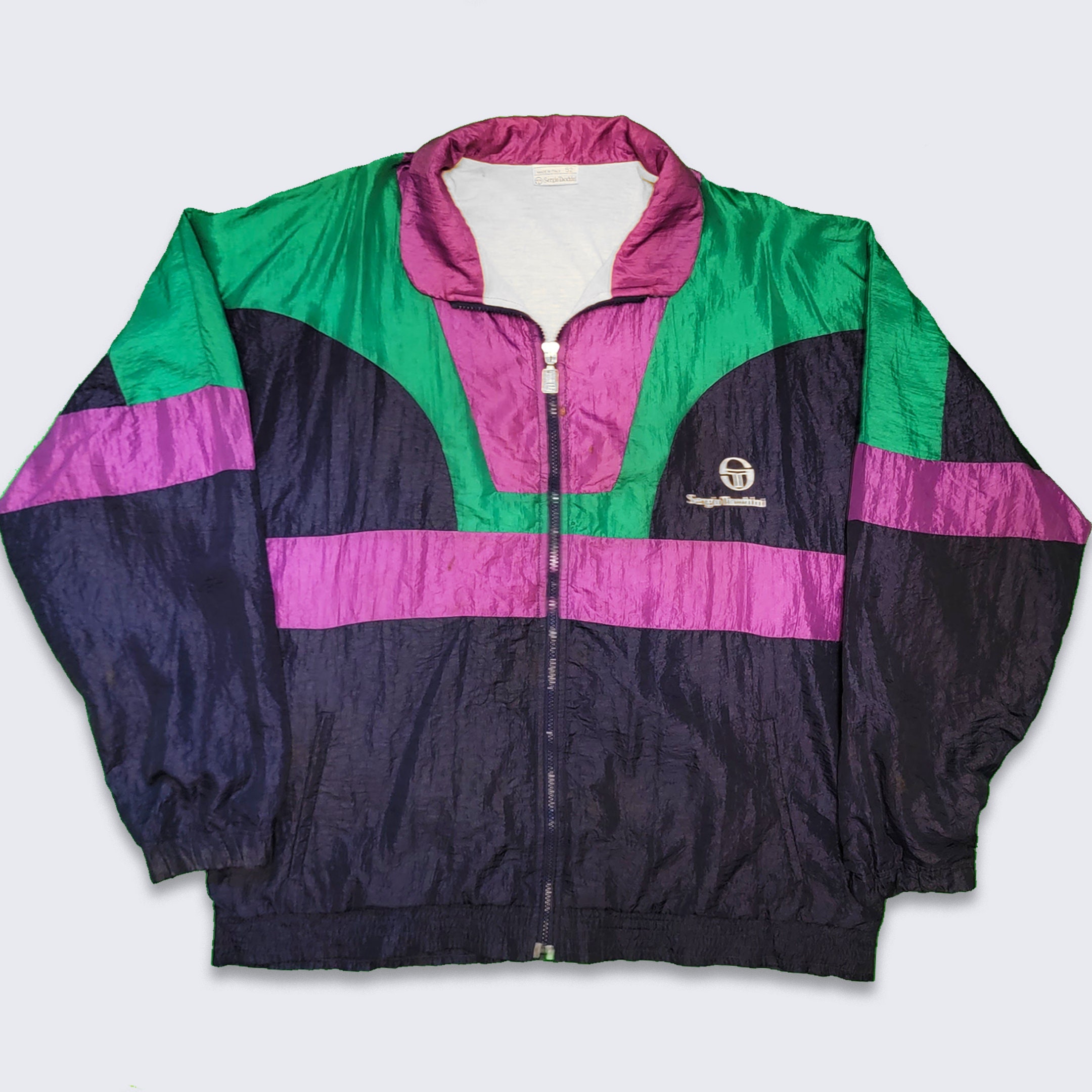 Sergio Tacchini Vintage 90s Color Block Windbreaker Jacket - Etsy