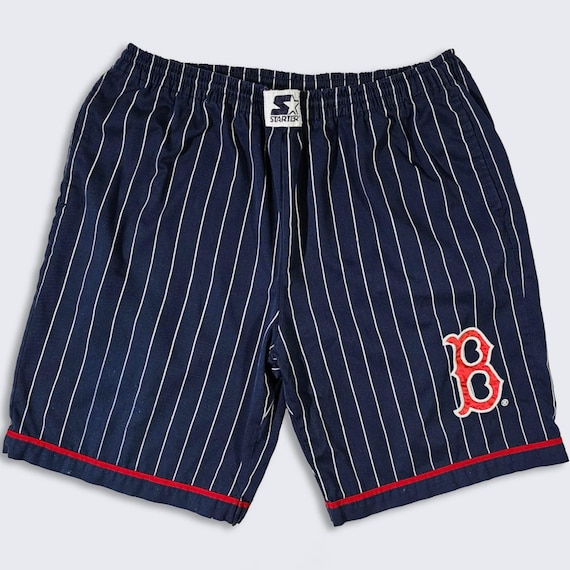 Boston Red Sox Vintage 90s Starter Pin Stripe Shorts - Navy Blue Uniform Bottoms - MLB Licensed -Size : Extra Large ( XL ) - FREE Shipping