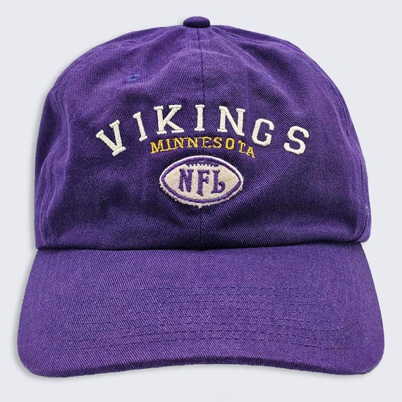 Minnesota Vikings Vintage 90s Logo Athletic Dad Hat - NFL Officially Licensed Product - Purple Color - One Size Fits All - Free SHIPPING