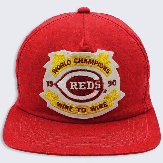Cincinnati Reds Vintage 90s World Series Snapback Hat - MLB Baseball Drew Pearson Cap - 1990 Championship - One Size - FREE SHIPPING