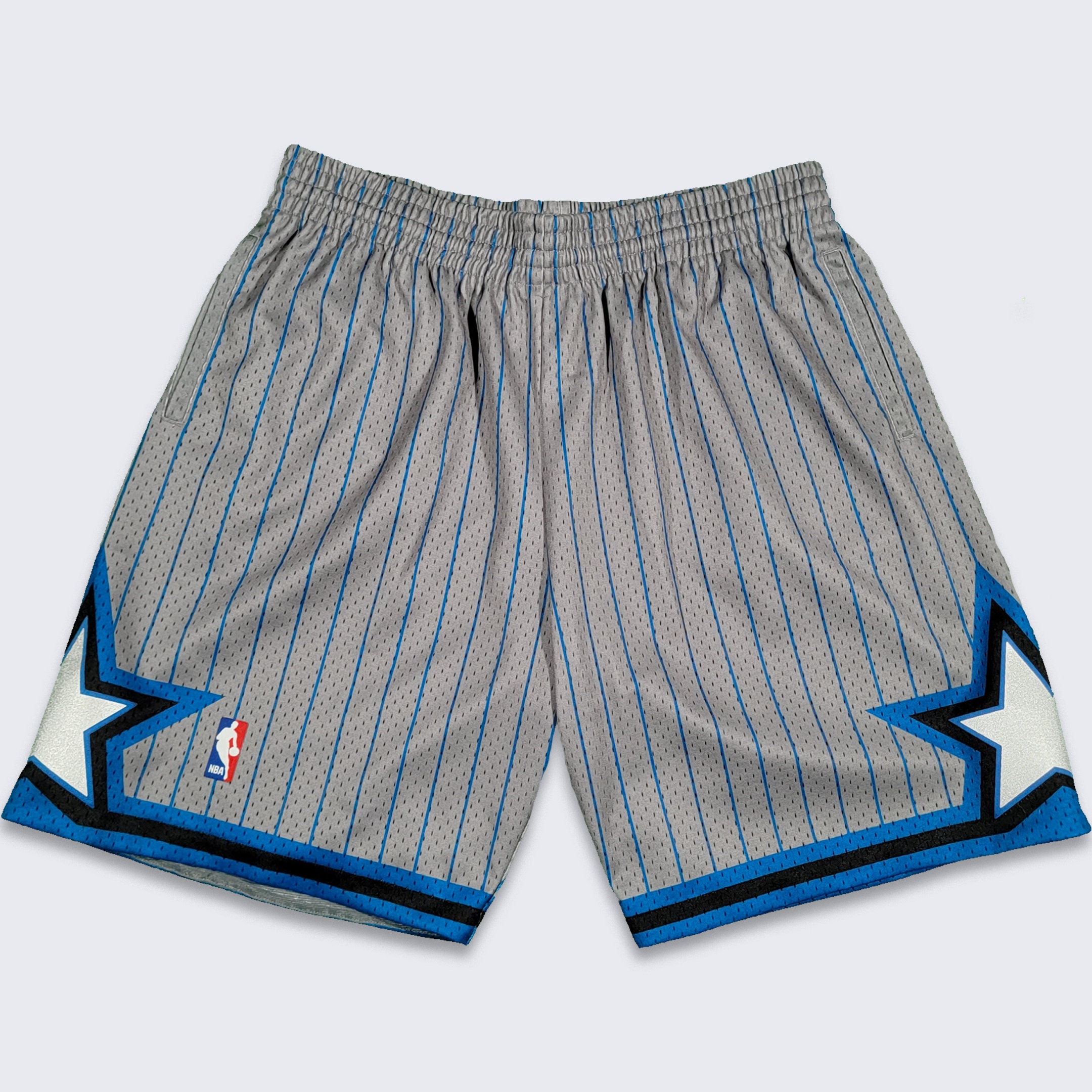 Mitchell & Ness NBA LA Lakers Striped Swingman shorts in blue/white