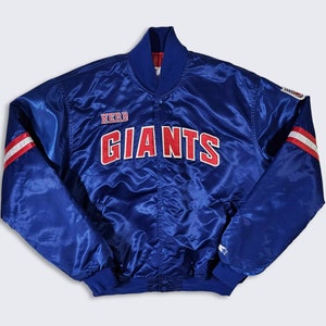 New York Giants Vintage 80s Starter Satin Bomber Jacket - Made in USA - NFL Authentic Pro Line - Size : Extra Large ( XL ) - Free Shipping