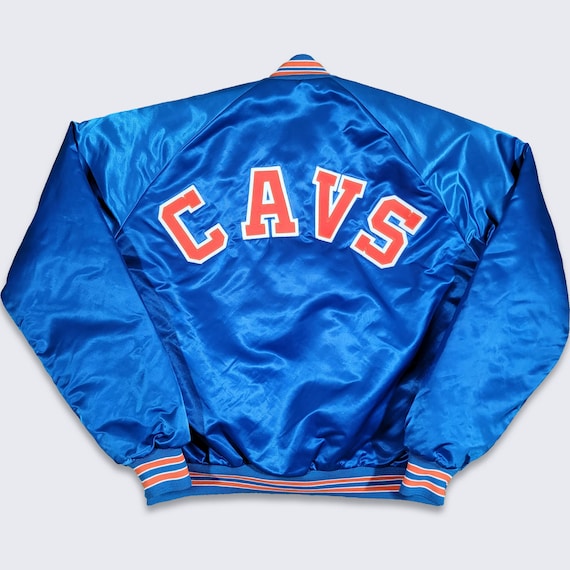 Cleveland Cavaliers Vintage 80s Chalk Line Satin Bomber Jacket NBA  