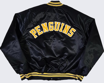 Pittsburgh Penguins Vintage 90s Chalk Line Satin Bomber Jacket