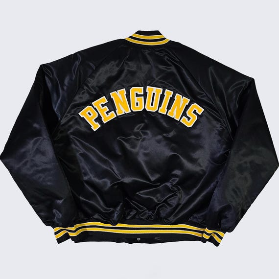 Pittsburgh Penguins Vintage 90s Chalk Line Satin Bomber Jacket